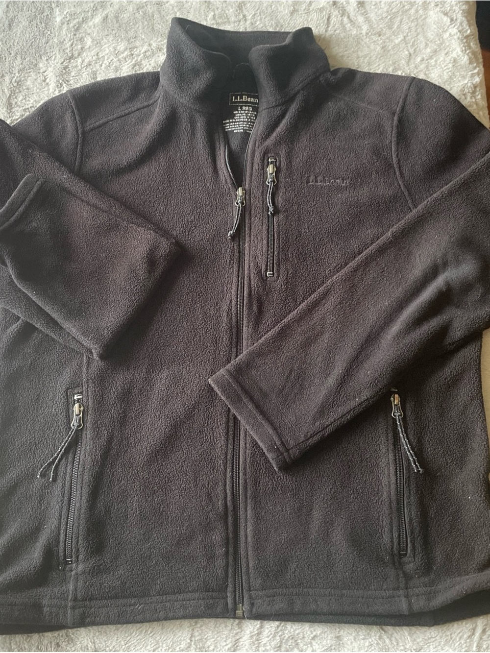 L.L. Bean Men's Black Full-Zip Lightweight Fleece Jacket